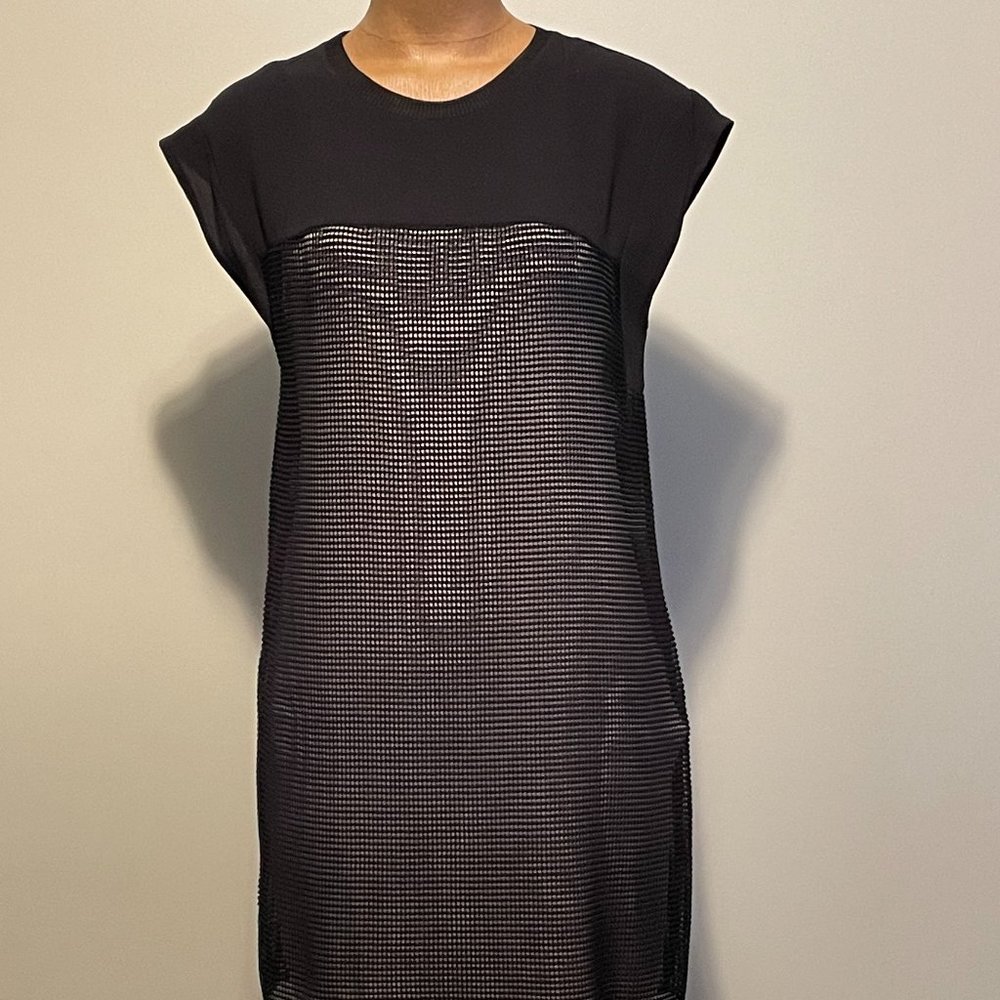 ZARA  mesh -  mini dress - black/white - size small